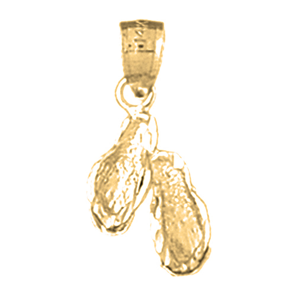 Yellow Gold-plated Silver Flip Flop Pendant