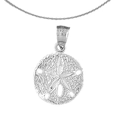 Sterling Silver Sand Dollar Pendant (Rhodium or Yellow Gold-plated)
