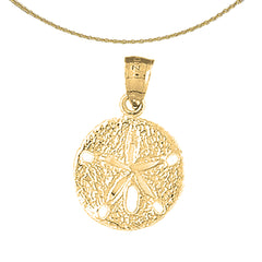 Sterling Silver Sand Dollar Pendant (Rhodium or Yellow Gold-plated)