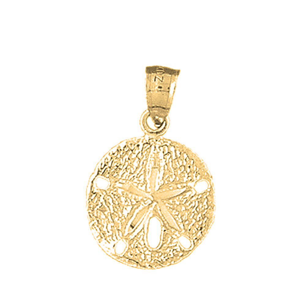 Yellow Gold-plated Silver Sand Dollar Pendant