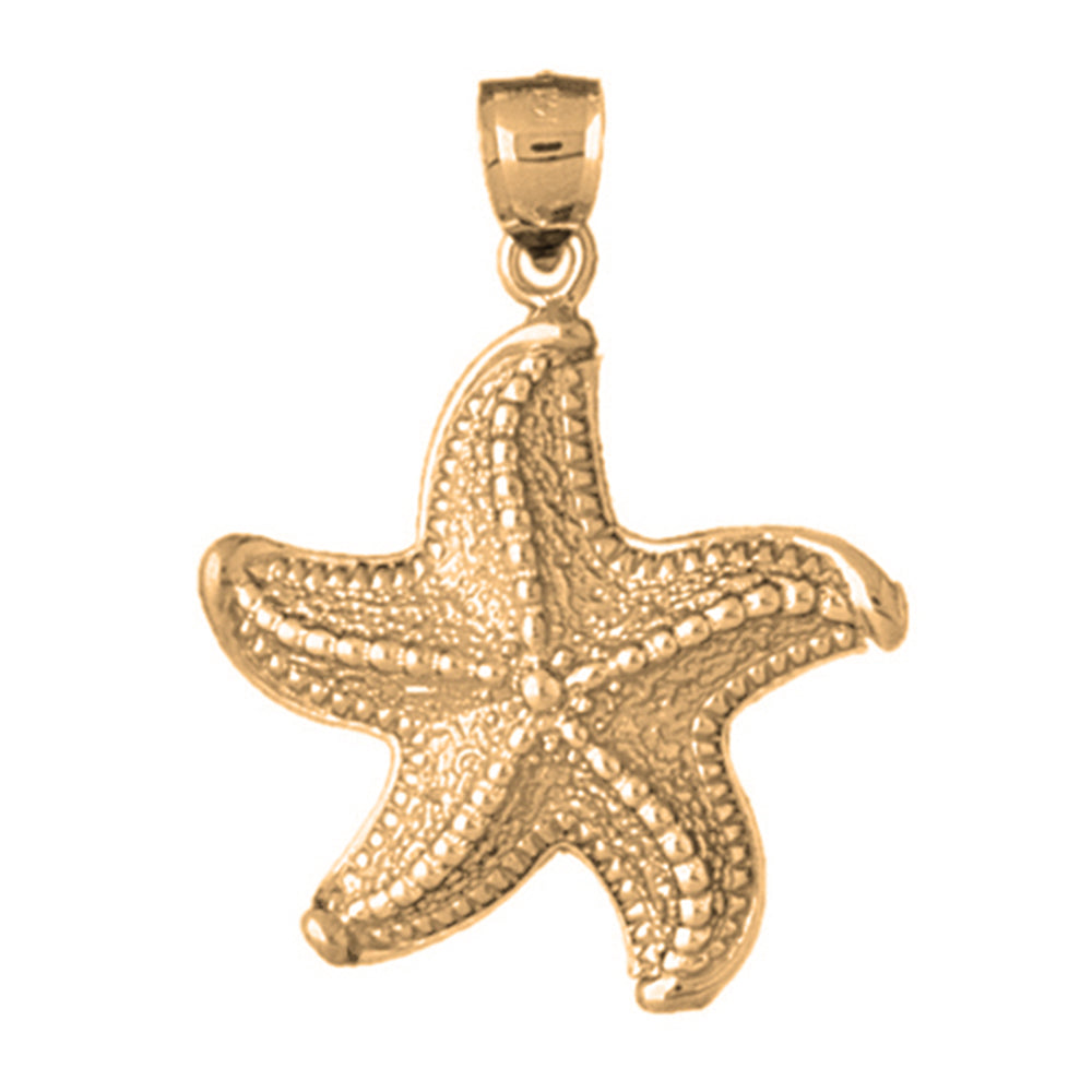 Yellow Gold-plated Silver Starfish Pendant