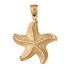 Yellow Gold-plated Silver Starfish Pendant