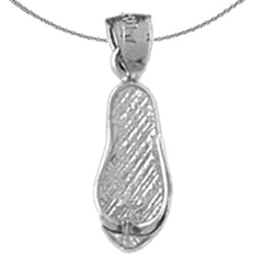 Sterling Silver Flip Flop Pendant (Rhodium or Yellow Gold-plated)