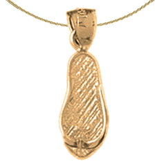 Sterling Silver Flip Flop Pendant (Rhodium or Yellow Gold-plated)
