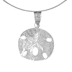 Sterling Silver Sand Dollar Pendant (Rhodium or Yellow Gold-plated)