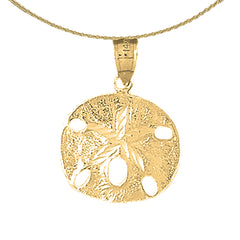Sterling Silver Sand Dollar Pendant (Rhodium or Yellow Gold-plated)