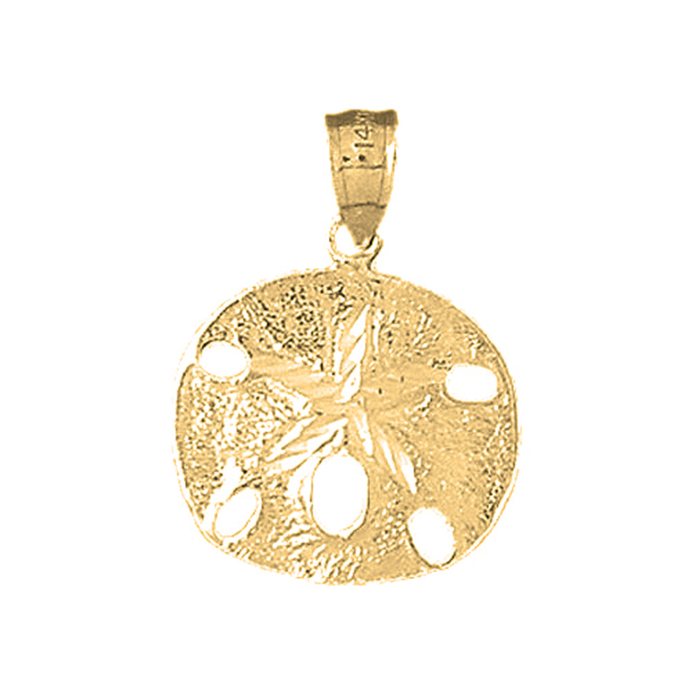 Yellow Gold-plated Silver Sand Dollar Pendant