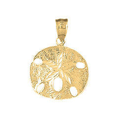 Yellow Gold-plated Silver Sand Dollar Pendant