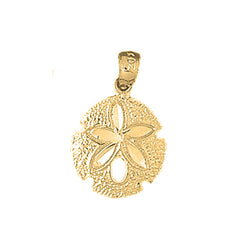 Yellow Gold-plated Silver Sand Dollar Pendant