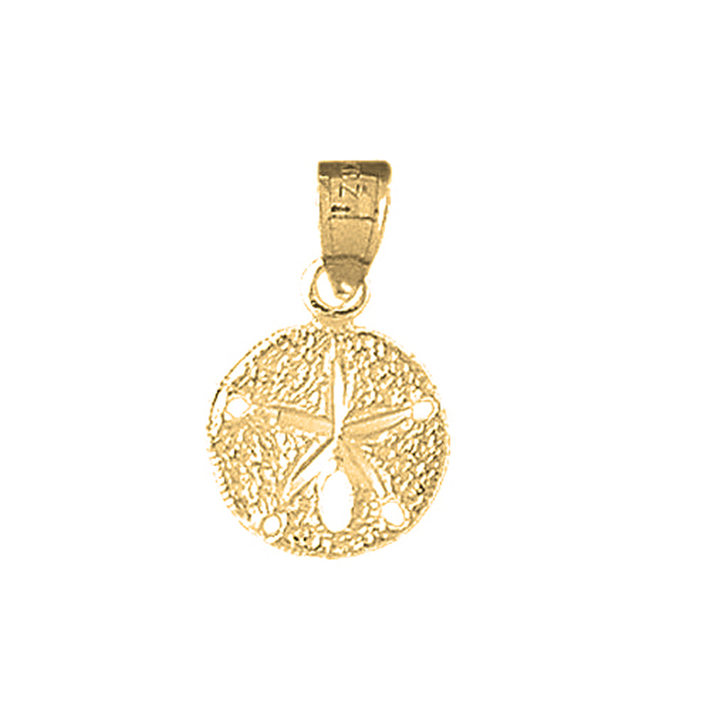 Yellow Gold-plated Silver Sand Dollar Pendant