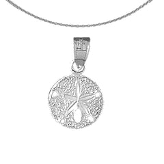 Sterling Silver Sand Dollar Pendant (Rhodium or Yellow Gold-plated)