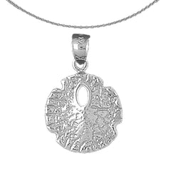 Sterling Silver Sand Dollar Pendant (Rhodium or Yellow Gold-plated)