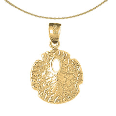 Sterling Silver Sand Dollar Pendant (Rhodium or Yellow Gold-plated)