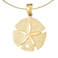 Sterling Silver Sand Dollar Pendant (Rhodium or Yellow Gold-plated)