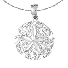 Sterling Silver Sand Dollar Pendant (Rhodium or Yellow Gold-plated)