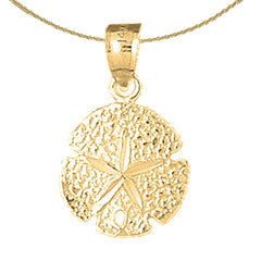 Sterling Silver Sand Dollar Pendant (Rhodium or Yellow Gold-plated)
