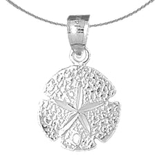 Sterling Silver Sand Dollar Pendant (Rhodium or Yellow Gold-plated)