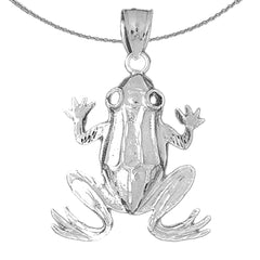 Sterling Silver Frog Pendant (Rhodium or Yellow Gold-plated)