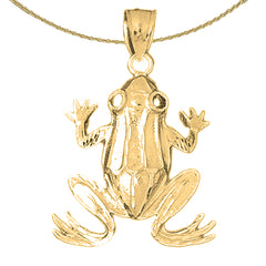Sterling Silver Frog Pendant (Rhodium or Yellow Gold-plated)