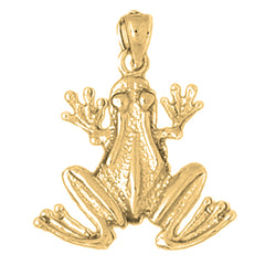Yellow Gold-plated Silver Frog Pendant