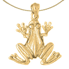 Colgante de rana de plata de ley (bañado en rodio o oro amarillo)