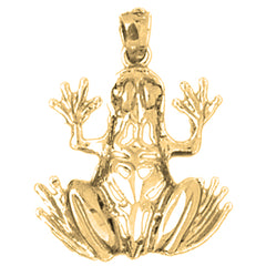 Yellow Gold-plated Silver Frog Pendant