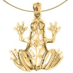 Sterling Silver Frog Pendant (Rhodium or Yellow Gold-plated)