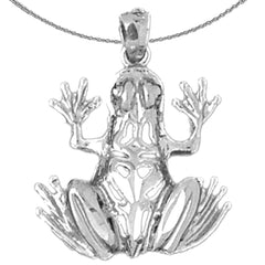 Sterling Silver Frog Pendant (Rhodium or Yellow Gold-plated)