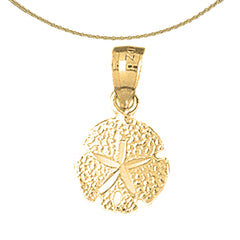 Sterling Silver Sand Dollar Pendant (Rhodium or Yellow Gold-plated)