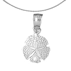 Sterling Silver Sand Dollar Pendant (Rhodium or Yellow Gold-plated)