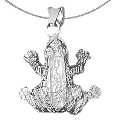 Sterling Silver Frog Pendant (Rhodium or Yellow Gold-plated)