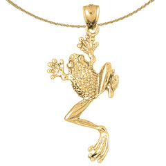 Sterling Silver Frog Pendant (Rhodium or Yellow Gold-plated)
