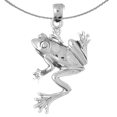 Froschanhänger aus Sterlingsilber (rhodiniert oder gelbvergoldet)