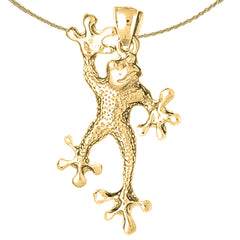 Sterling Silver Frog Pendant (Rhodium or Yellow Gold-plated)