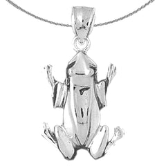 Sterling Silver Frog Pendant (Rhodium or Yellow Gold-plated)