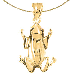 Sterling Silver Frog Pendant (Rhodium or Yellow Gold-plated)
