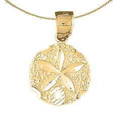 Sterling Silver Sand Dollar Pendant (Rhodium or Yellow Gold-plated)