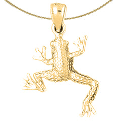 Colgante de rana de plata de ley (bañado en rodio o oro amarillo)