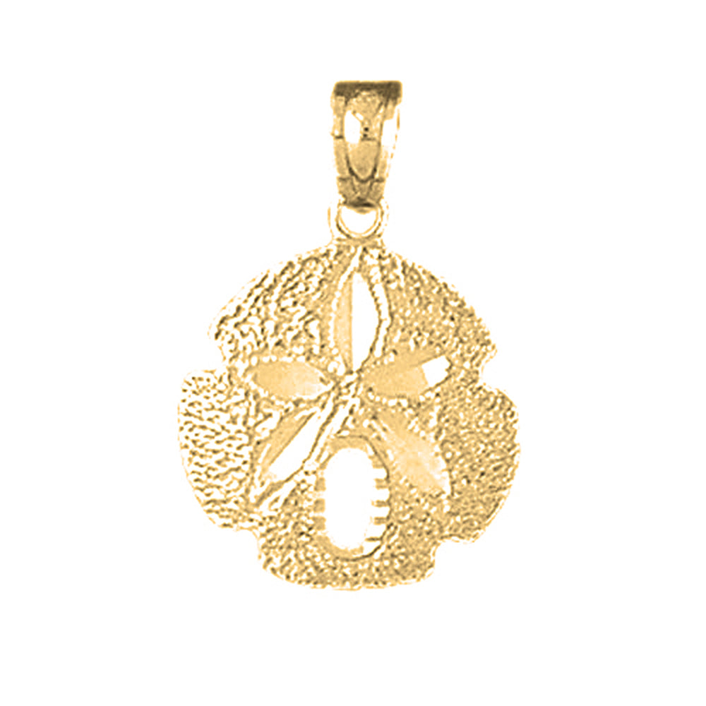 Yellow Gold-plated Silver Sand Dollar Pendant