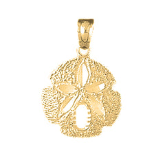 Yellow Gold-plated Silver Sand Dollar Pendant