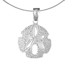Sterling Silver Sand Dollar Pendant (Rhodium or Yellow Gold-plated)