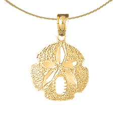 Sterling Silver Sand Dollar Pendant (Rhodium or Yellow Gold-plated)