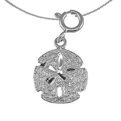 Sterling Silver Sand Dollar Pendant (Rhodium or Yellow Gold-plated)