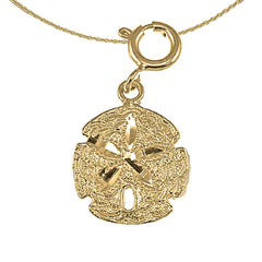 Sterling Silver Sand Dollar Pendant (Rhodium or Yellow Gold-plated)
