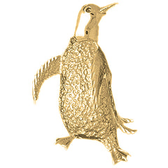 Yellow Gold-plated Silver Penguin Pendant
