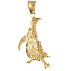 Yellow Gold-plated Silver Penguin Pendant