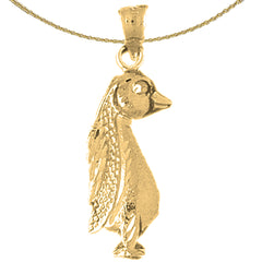 Sterling Silver Penguin Pendant (Rhodium or Yellow Gold-plated)
