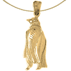 Sterling Silver Penguin Pendant (Rhodium or Yellow Gold-plated)