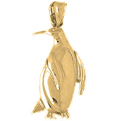 Yellow Gold-plated Silver Penguin Pendant
