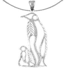 Sterling Silver Penguin Pendant (Rhodium or Yellow Gold-plated)